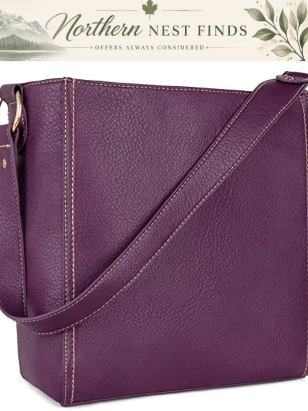 Vegan Leather Hobo Shoulder Bag Soft Medium Handbag